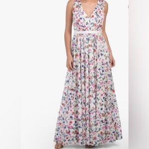 Laundry By Shelli Segal Foil Floral Pleated Dress